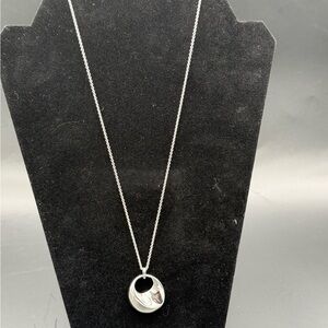 Ann Taylor Silver Circle Pendant Necklace